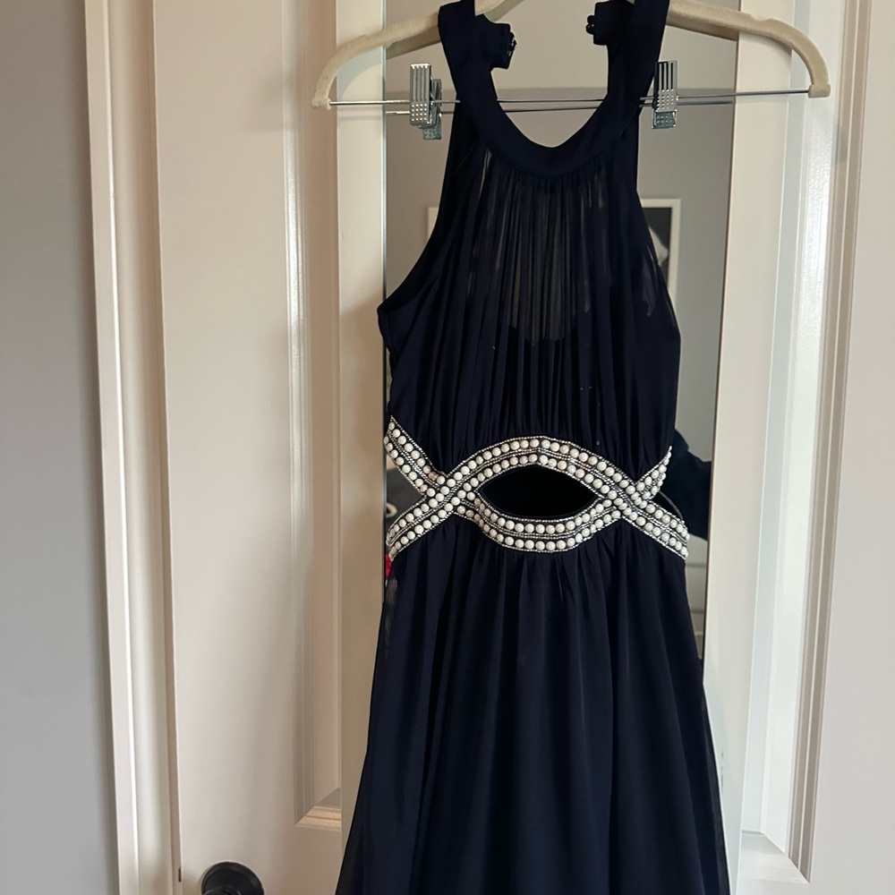 Navy dress with cutouts